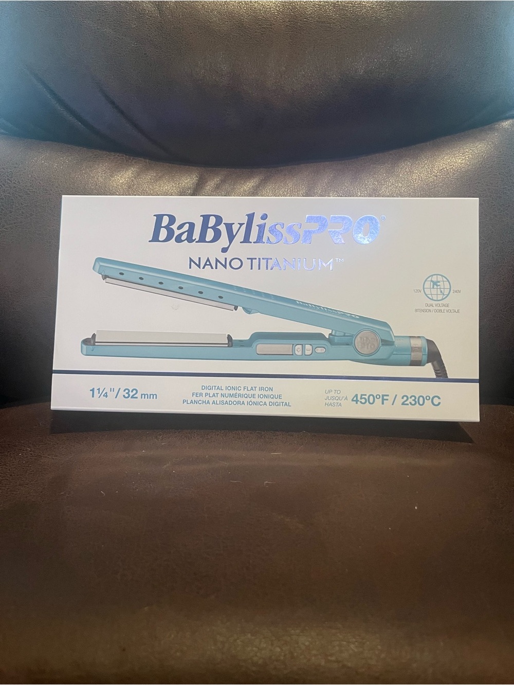 BaBylissPRO Nano Titanium 1¼" Blue Flat Iron